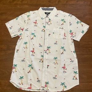 Men’s XL flamingo solo cup button down